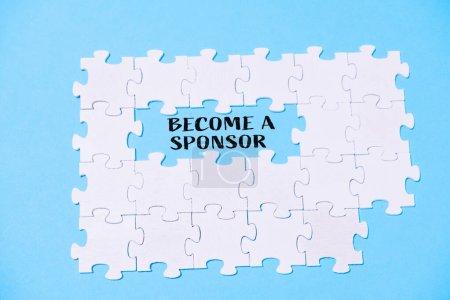 Become a Sponsor text on a white background. High quality photo