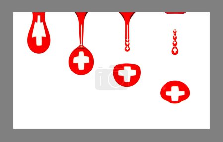 Sequenz eines abtropfenden Wassertropfens, die Flagge der Schweiz spiegelt sich im Tropfen wider