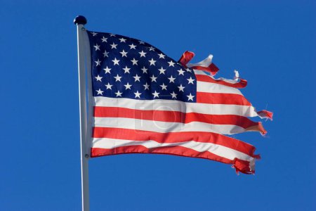 torn US American Flag, United States