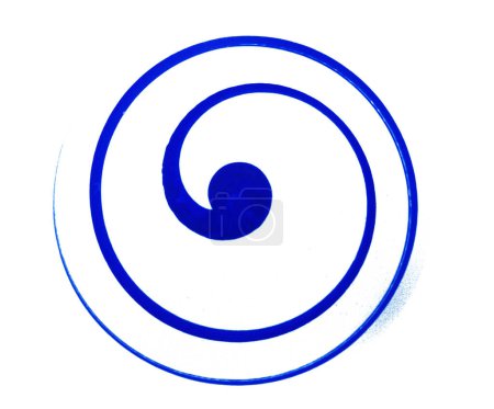 espiral azul pintada sobre un huevo giratorio