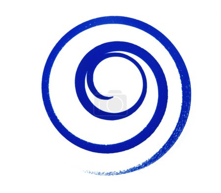 blaue Spirale auf ein sich drehendes Ei gemalt