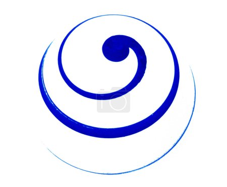 blaue Spirale auf ein sich drehendes Ei gemalt