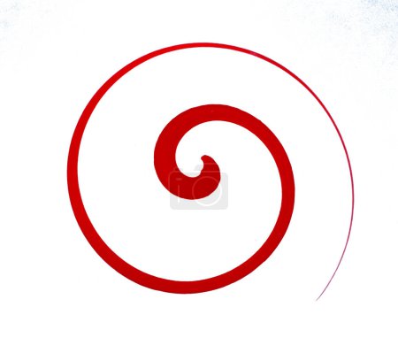rote Spirale auf ein sich drehendes Ei gemalt