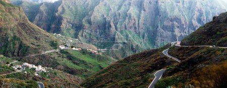 Masca on Tenerife, Mountain road, pass, in rugged landscape on Tenerife, Canary Islands, Spain