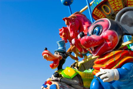 Photo for Tenerife, Canary Islands, Spain, February 2008, Mickey Mouse and Goofy as funfair figures - Royalty Free Image