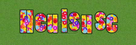 german word Heulsuse, crybaby, written with colorful flowers