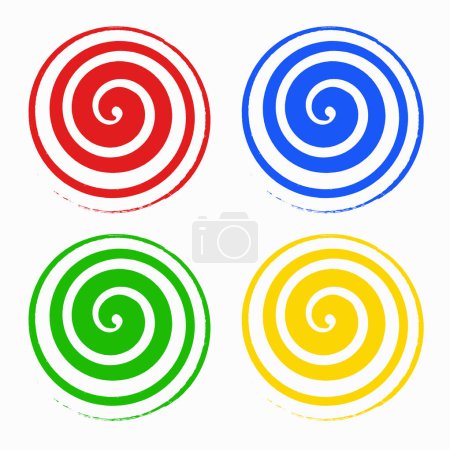 espiral pintada sobre un huevo giratorio