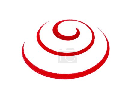 espiral roja pintada sobre un huevo giratorio
