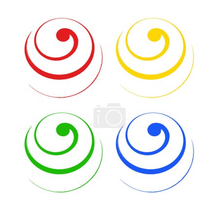 espiral pintada sobre un huevo giratorio