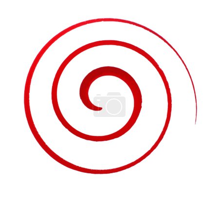 espiral roja pintada sobre un huevo giratorio