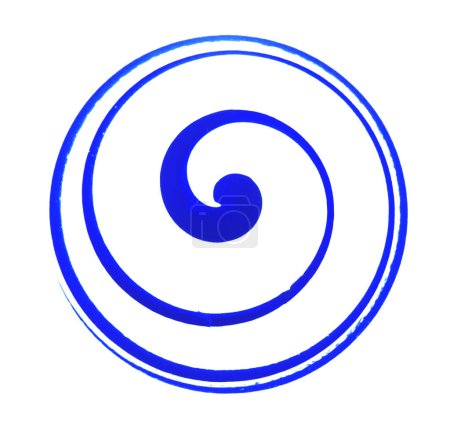 espiral azul pintada sobre un huevo giratorio