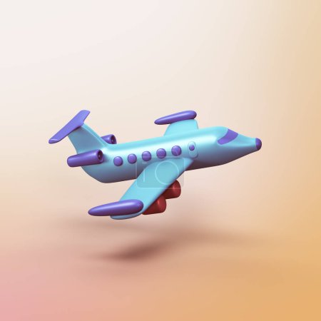 Flugzeug - stilisiertes 3D-CGI-Icon-Objekt