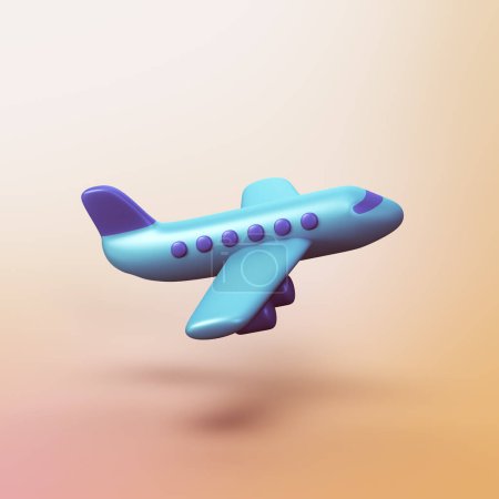 Flugzeug - stilisiertes 3D-CGI-Icon-Objekt