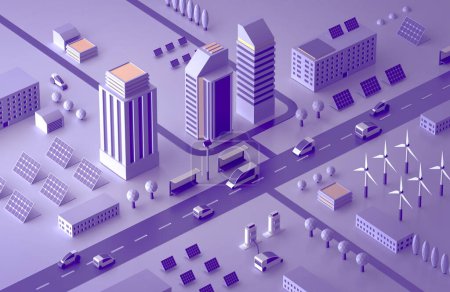 Foto de Ilustración 3D realista de la ciudad isométrica - Imagen libre de derechos
