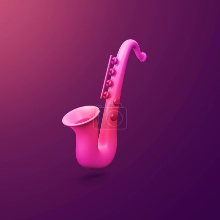 Saxophon - stilisiertes 3D-CGI-Icon-Objekt