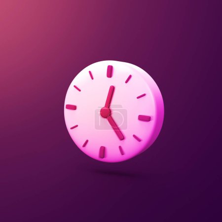 Clock - stylized 3d CGI icon object