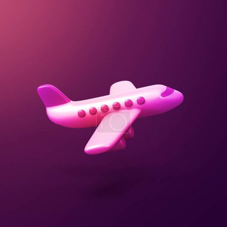 airplane - stylized 3d CGI icon object