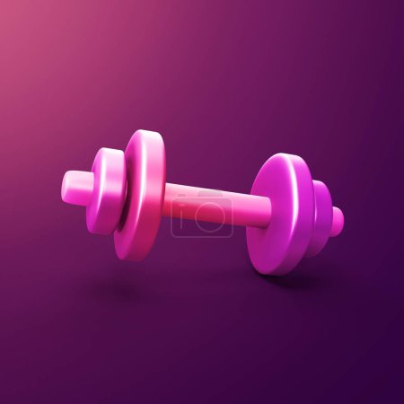 Gym barbell - stylized 3d CGI icon object