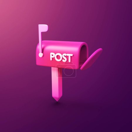 Buzón de correo postal - objeto icono CGI 3d estilizado