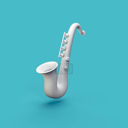 Saxophon - stilisiertes 3D-CGI-Icon-Objekt, Not gen Ai