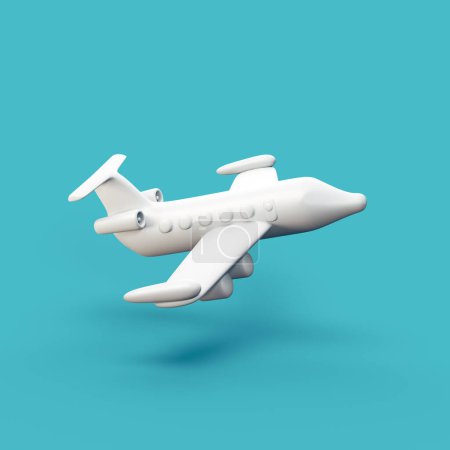 avion - objet icône 3d CGI stylisé, pas gen Ai