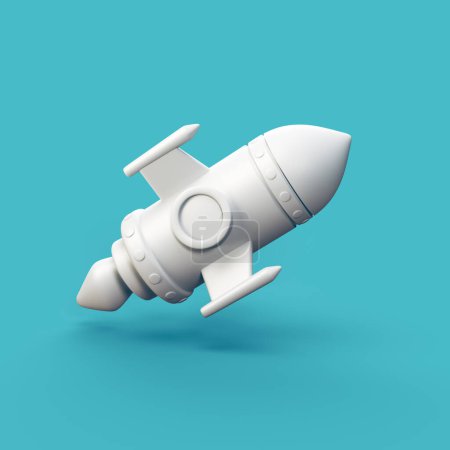 Cohete de juguete - objeto icono CGI 3d estilizado, no gen Ai
