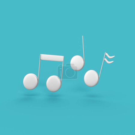 Music notes - stylized 3d CGI icon object, Not gen Ai