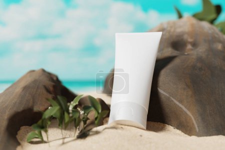 Foto de Mockup cosmético del tubo para exhibir su diseño a los clientes - Imagen libre de derechos