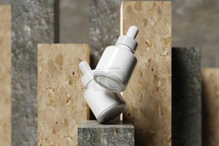 Foto de Mockup cosmético de la botella del gotero para exhibir su diseño a los clientes - Imagen libre de derechos