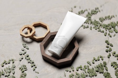 Téléchargez les photos : Maquette d'emballage de tube cosmétique pour présenter votre design à vos clients - en image libre de droit