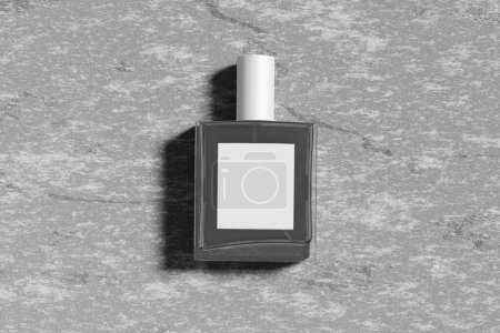 Foto de Top View Botella de perfume Mockup para mostrar su diseño a los clientes - Imagen libre de derechos