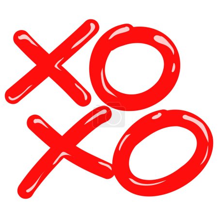 Photo for Xoxo Red Candy Jelly Lover Hugs Kisses Letter Sign Vector - Royalty Free Image