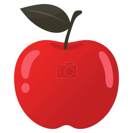 Photo for Red Apple Fresh Fruit Flat Design Illustration Vector Art - Royalty Free Image