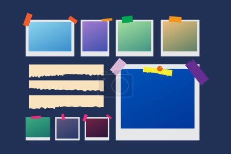 Illustration for Vector graphic collage art sticky notes design minimalist - Royalty Free Image