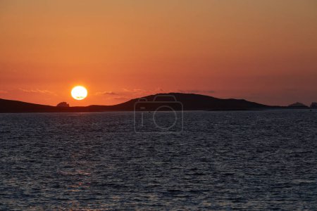 Isles of Scilly, UK - sunset over Scilly Islands in autumn