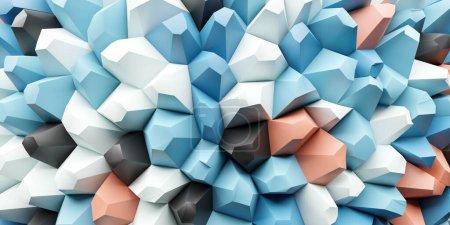 Photo for A bunch of blue and white cubes are stacked on top of each other - Royalty Free Image
