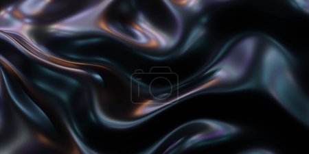 Un fond noir et violet avec des lignes ondulées 3d rendent l'illustration