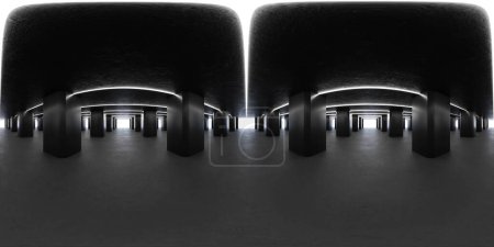 Foto de Esta imagen presenta una perspectiva simétrica de una serie de pilares dentro de una característica arquitectónica, captada durante el día. equirectangular 360 grados panorama vr contenido de realidad virtual - Imagen libre de derechos