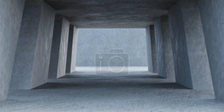 This photo depicts an empty room with concrete walls and floors, highlighting the simplicity and utilitarian nature of the space.