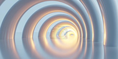 Ein monochromes abstraktes Foto mit einem fesselnden spiralförmigen Design, das vor dem Hintergrund des Himmels ein Gefühl von Bewegung und Intrigen hervorruft