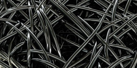A close-up view revealing the shine and sharpness of metal nails, all intricately piled upon one another, creating a texture of industrial materials commonly found in a workshop setting.