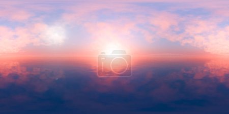 Un affichage serein du coucher du soleil sous un vaste paysage nuageux à la texture douce, reflétant des tons chauds de rose, de bleu et de violet dans le ciel, créant une atmosphère paisible et onirique