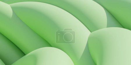 Photo for An abstract visual of a green wavy surface with smooth, flowing curves and a gentle gradient. The soft lighting highlights the gentle ripples and creates a tranquil and soothing ambiance. - Royalty Free Image