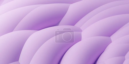A series of purple curved shapes seamlessly flow together, forming a visually soothing, undulating pattern that resembles soft waves. The gradient of purple hues provides a sense of depth to the