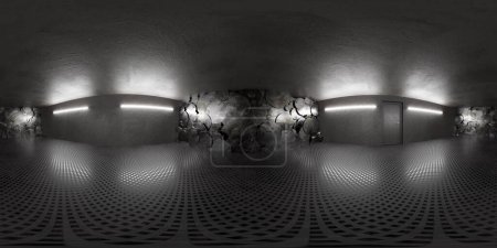 The large room is filled with numerous bright lights, casting a strong glow across the space. The lights illuminate every corner, creating a well-lit atmosphere throughout the room. equirectangular