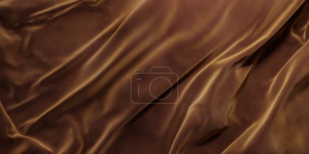 Esta vista de cerca muestra una textura detallada de tela marrón con intrincados patrones de tejido. El tejido parece rico y cálido, con hilos visibles que crean una sensación táctil.