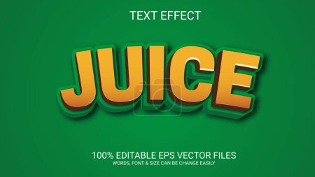 Jugo 3d vector eps personalizar completamente la ilustración efecto de texto.