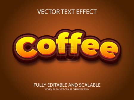 Café 3d vector eps personalizar completamente ilustración efecto de texto.