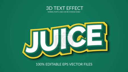 Saft 3D-Vektor eps vollständig anpassen Texteffekt Illustration.