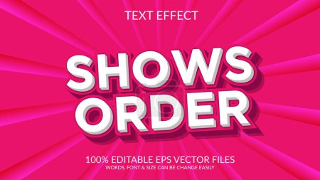 Ilustración de Muestra orden 3d personalizar completamente vector eps 3d efecto de texto diseño de ilustración. - Imagen libre de derechos